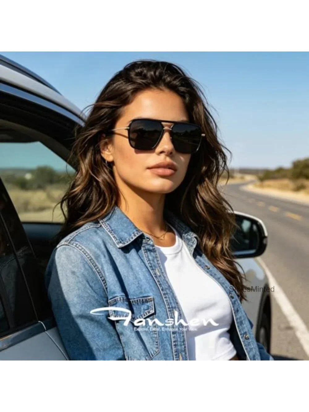 Square Aviator Polarized Sunglasses UV Protection for Driving Travel